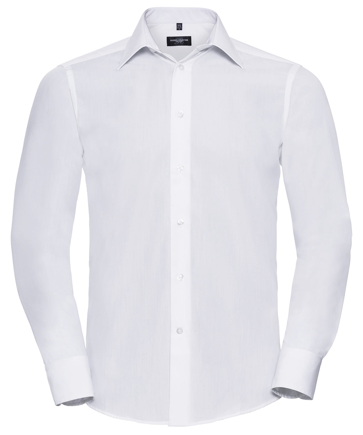 Chemise popeline ajustée à manches longues en polycoton facile d'entretien