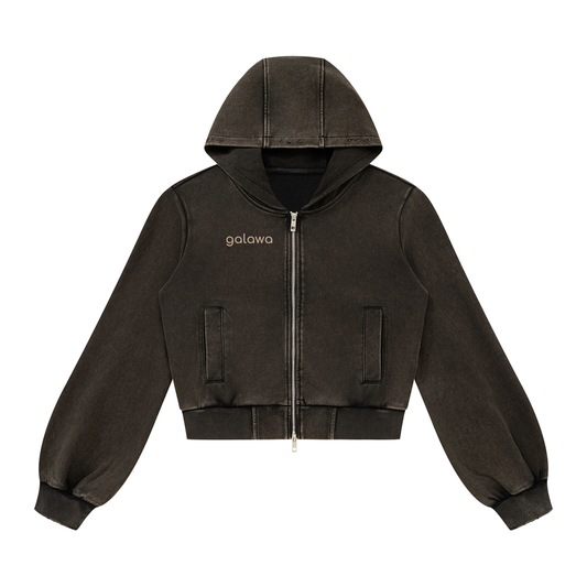 Galawa Women’s Vintage Wash Full Zip Hoodie