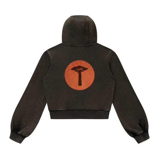 Galawa Women’s Vintage Wash Full Zip Hoodie