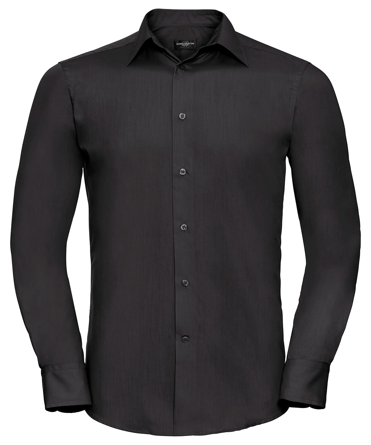 Chemise popeline ajustée à manches longues en polycoton facile d'entretien
