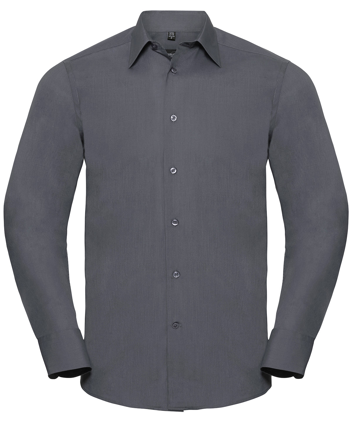 Chemise popeline ajustée à manches longues en polycoton facile d'entretien