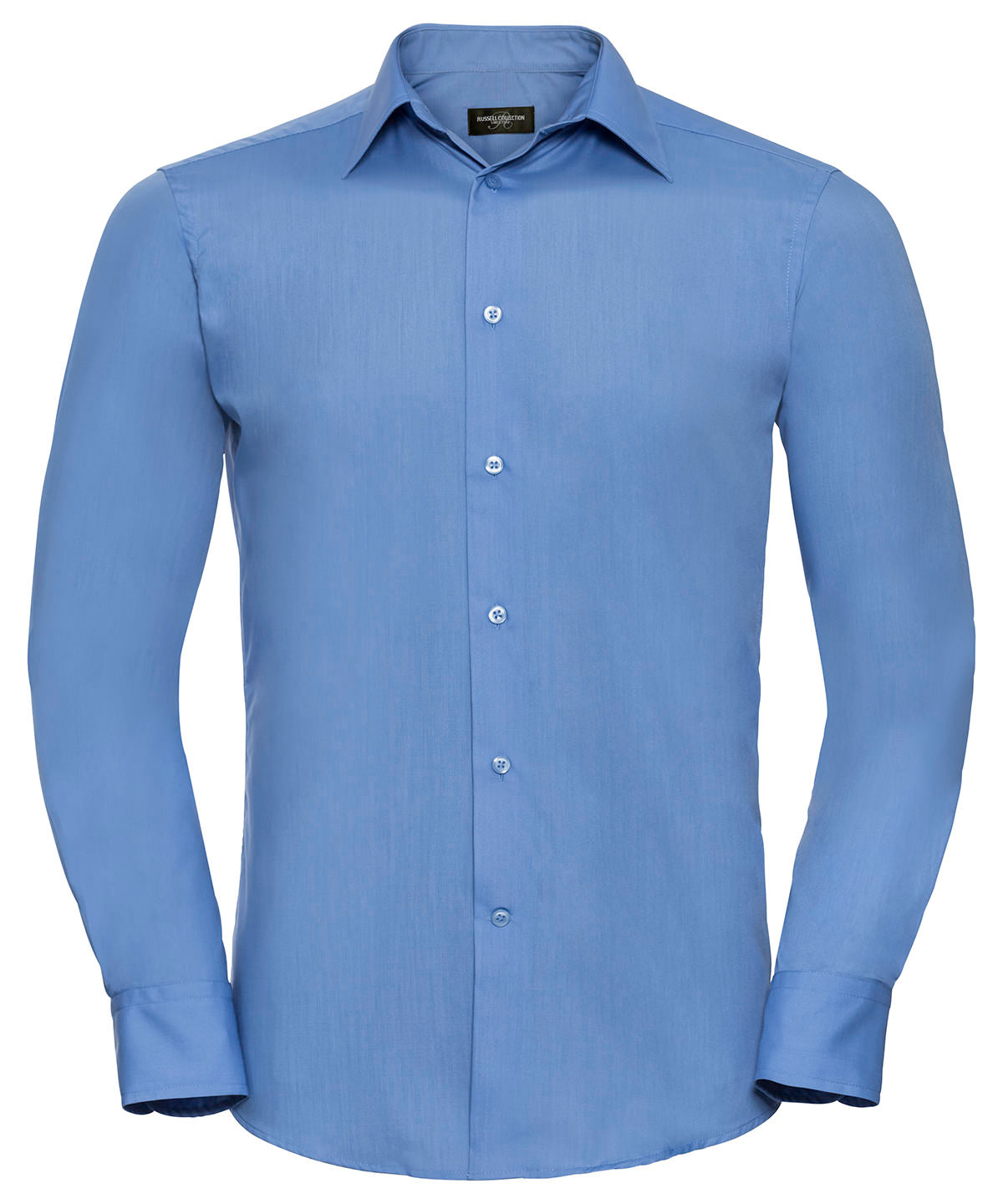 Chemise popeline ajustée à manches longues en polycoton facile d'entretien