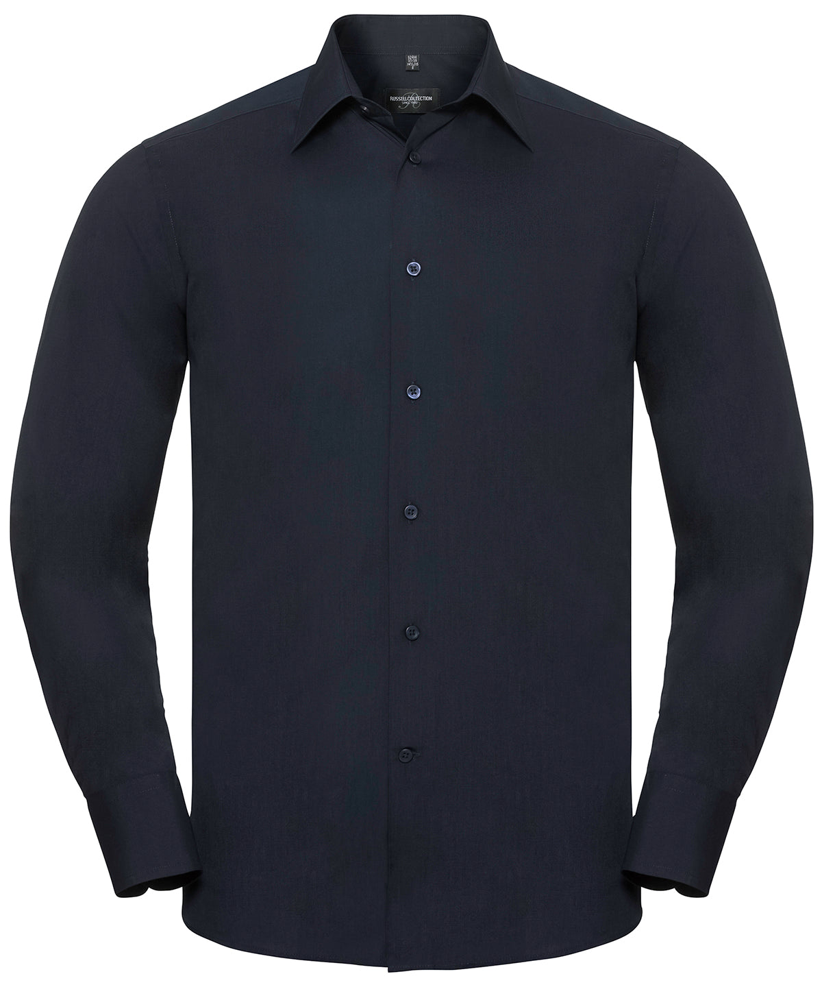 Chemise popeline ajustée à manches longues en polycoton facile d'entretien