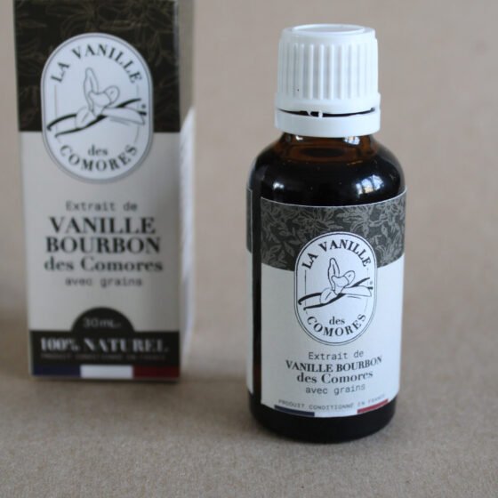 Extrait de Vanille Bourbon des Comores avec grains – 30 ml