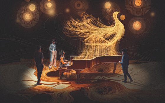 Vue de l'installation Playing with Fire (esquisse 3D) - Fire