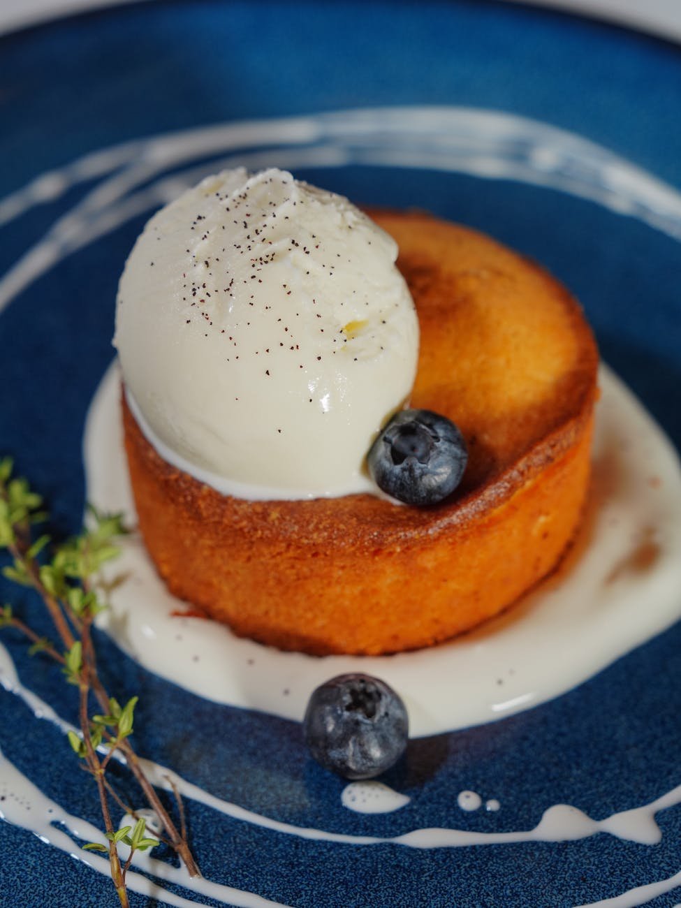 sweet cake with blueberries
